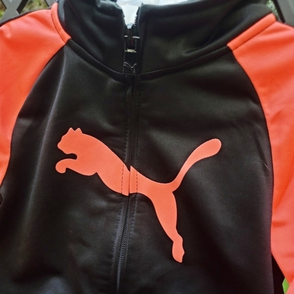 PUMA Kids Zip-Up Track Jacket in Black & Salmon – Little Legend Edition 4T - Picture 9 of 13